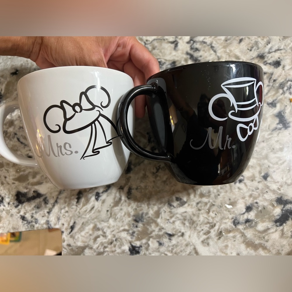 Mr. & Mrs. Mickey and Minnie Disney Wedding Gift Mugs